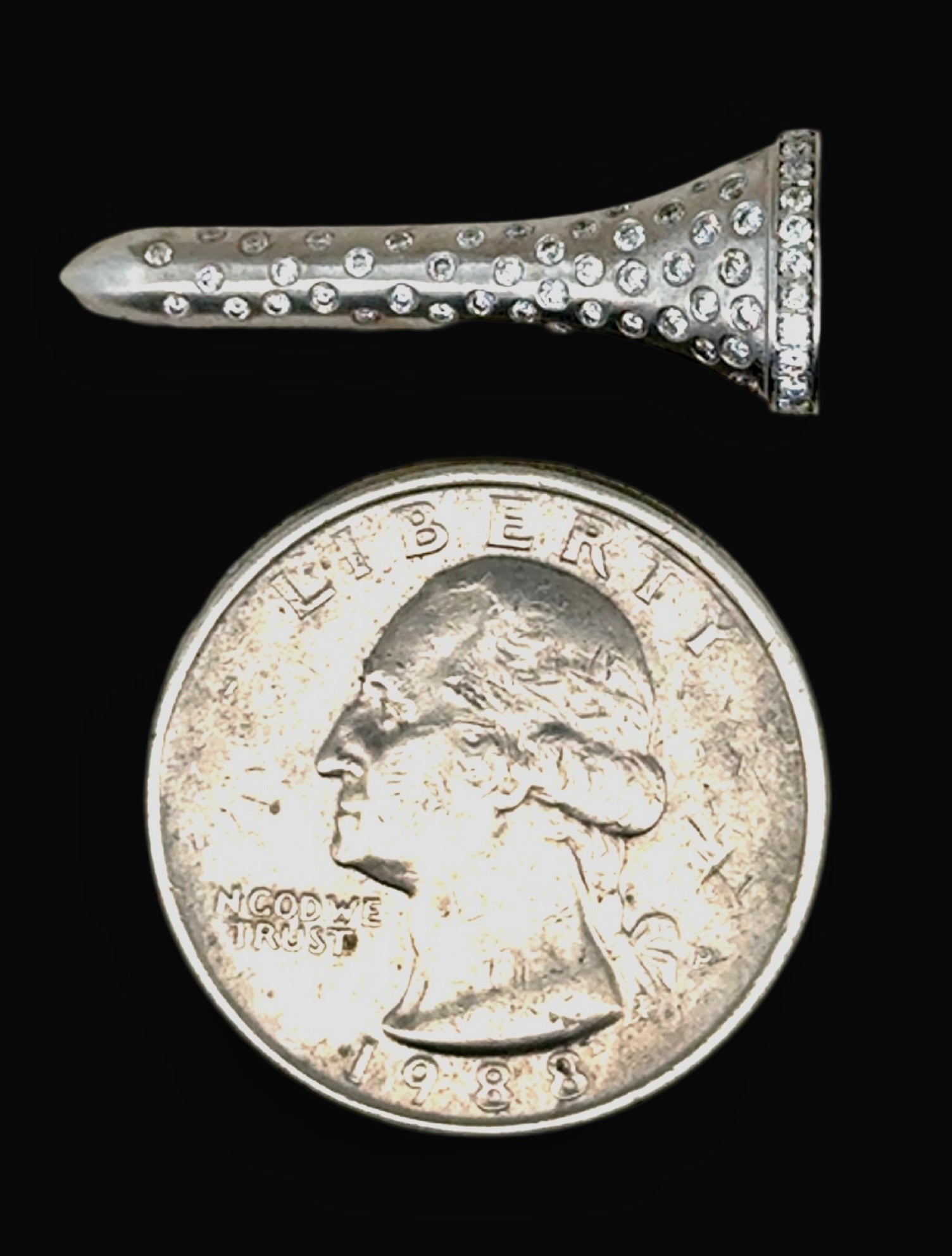  Brooch Round Brilliant Cut Diamond 0.28 cttw  G-H VS2-SI1 14K White Gold 3.30g