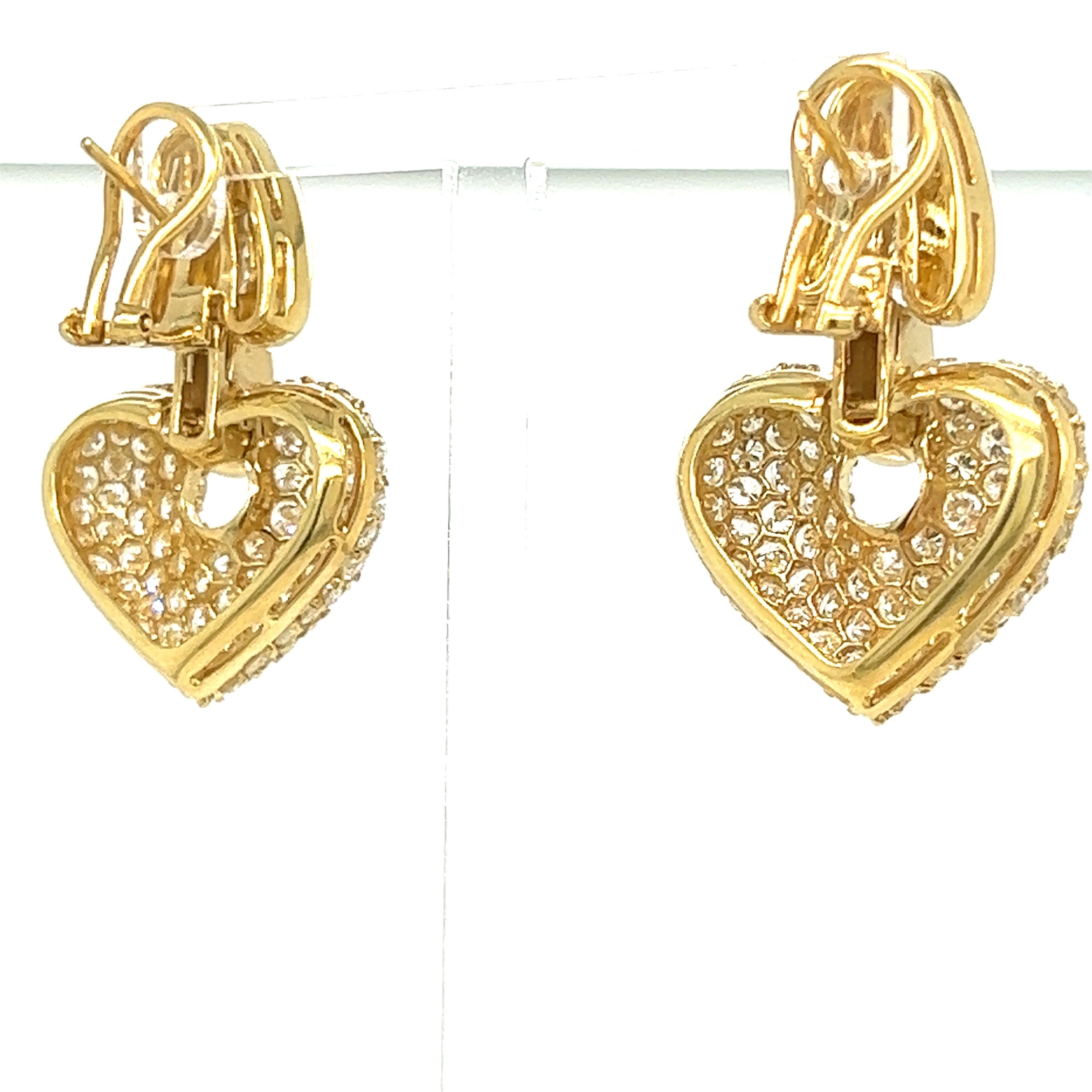 Custom Designer Earrings, 180 Round Diamond 6.00 cttw G-H VS1-VS2, 18K Yellow Gold 20.00g