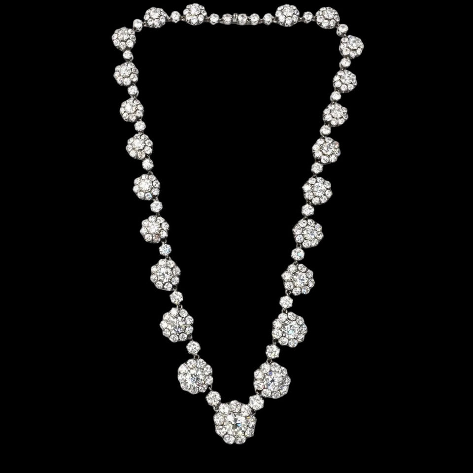 Estate Necklace, 239 Round Brilliant Cut Diamonds 58.75cttw F-G VVS1-SI2, 18K/PLAT White Gold 71.50g. All Weights Estimated.