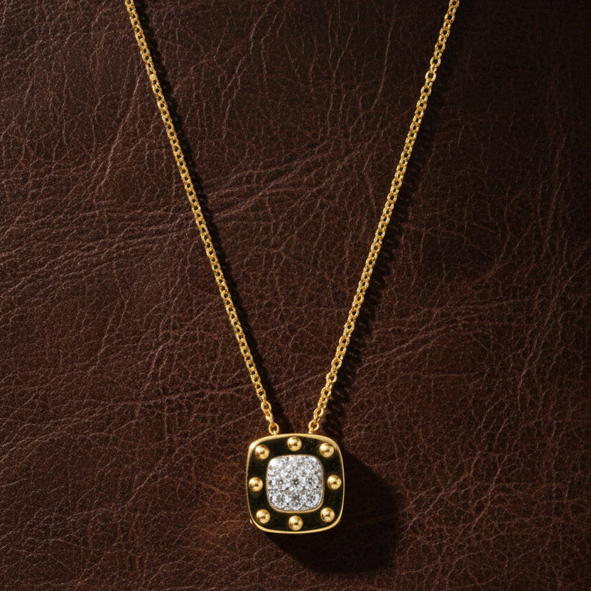 Roberto Coin 16 & 18 Chain Necklace Round Brilliant Cut Diamond 0.25 ct  G-H VS2-SI1 18K White/Yellow Gold 5.82g