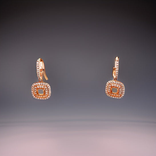 Maya Lianna Earring Jacket, 102 Round Diamond 0.85 cttw, 14K Rose Gold 3.23g