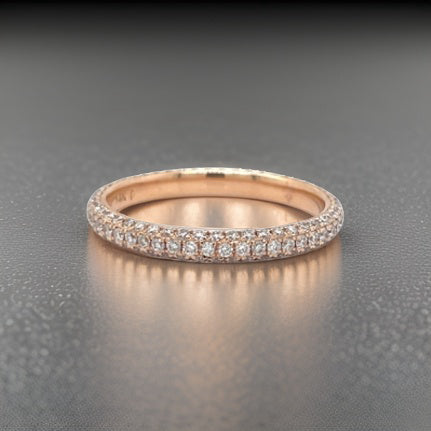Martin Flyer Ring, Round Diamond 0.82 cttw, 14K Rose Gold 1.60g