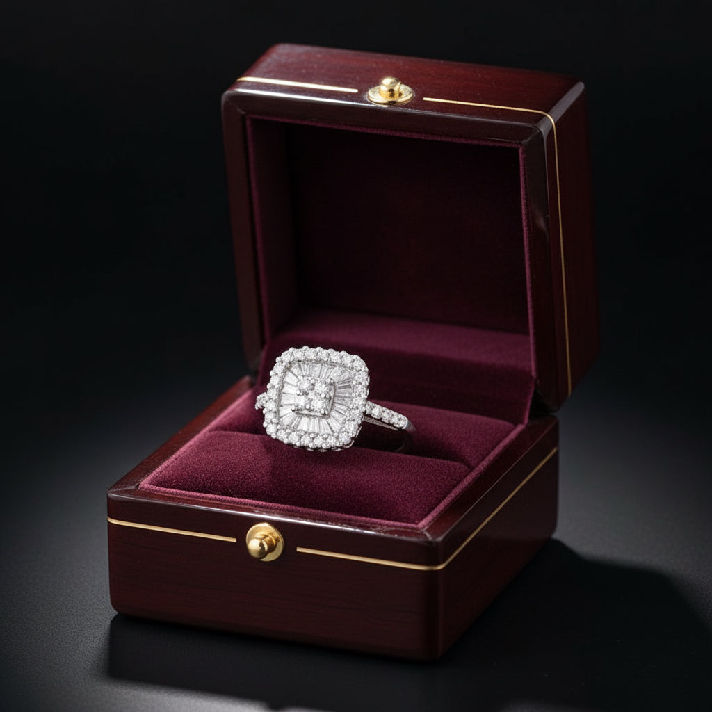 Designer Odelia Ring, Mixed Cut Diamond 1.33 cttw, 14K White Gold 5.60g
