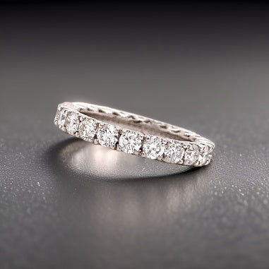 Maya Lianna Eternity Band Ring, Round Diamond 2.00 cttw H-I SI1-SI2, 14K White Gold 2.66g