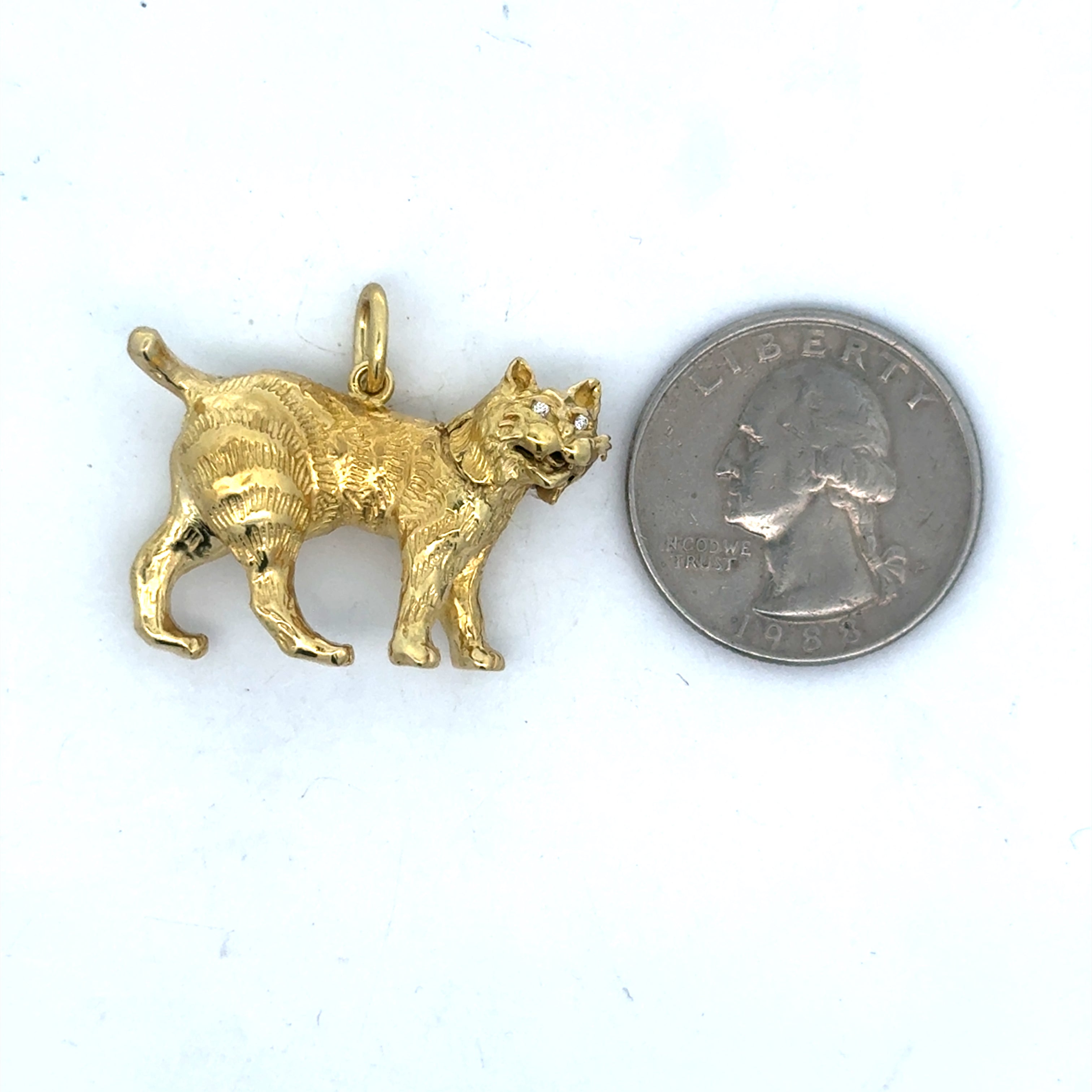 Estate Pendant, 2 Round Diamond 0.05 cttw  G VS2 18K Yellow Gold 12.40 g