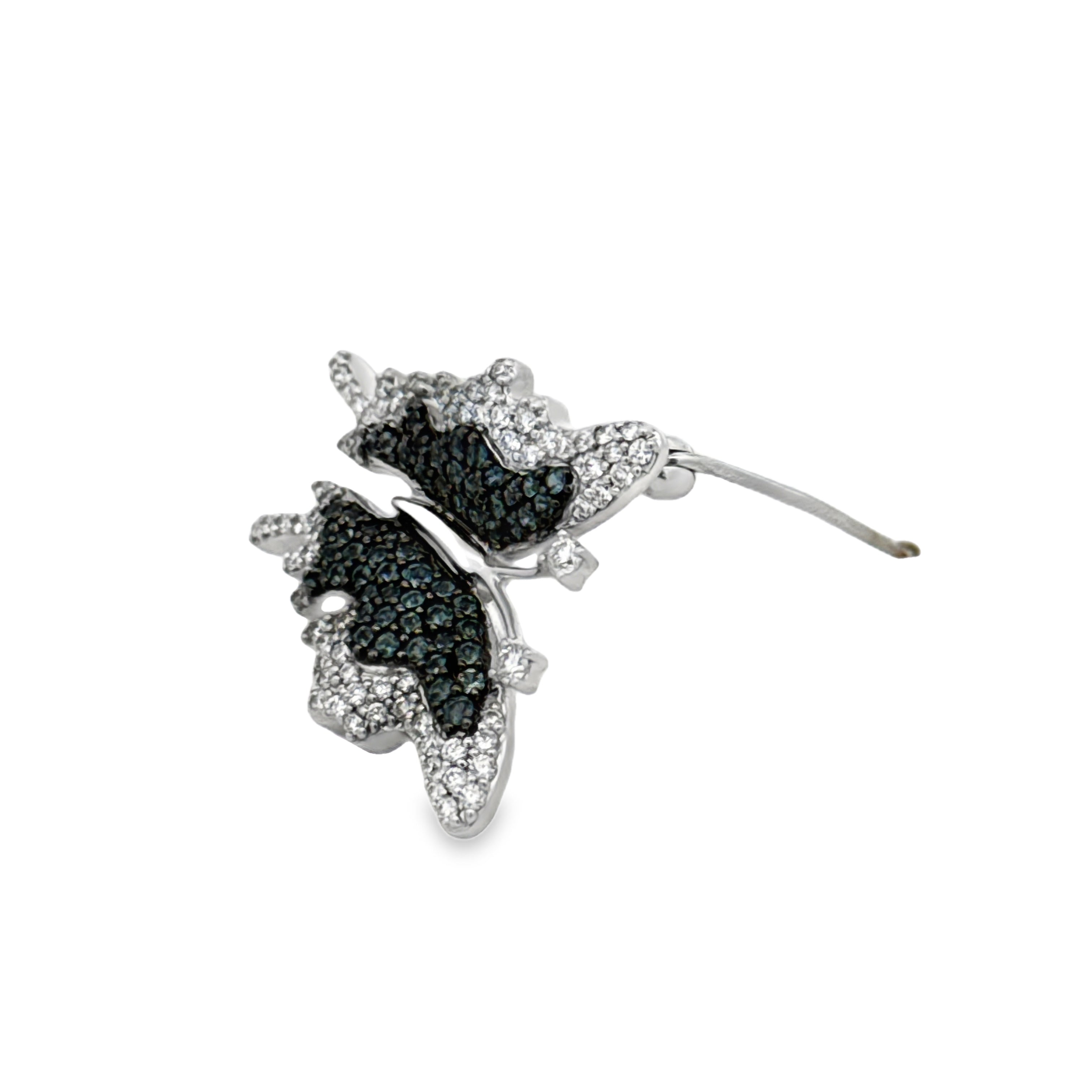 Estate Brooch/Pendant, Round Diamonds 0.52cttw H-I VS2-SI1, Alexandrite Rounds 0.59cttw Greenish Blue to Purple, 18K White Gold 7.52g. Weights estimated.