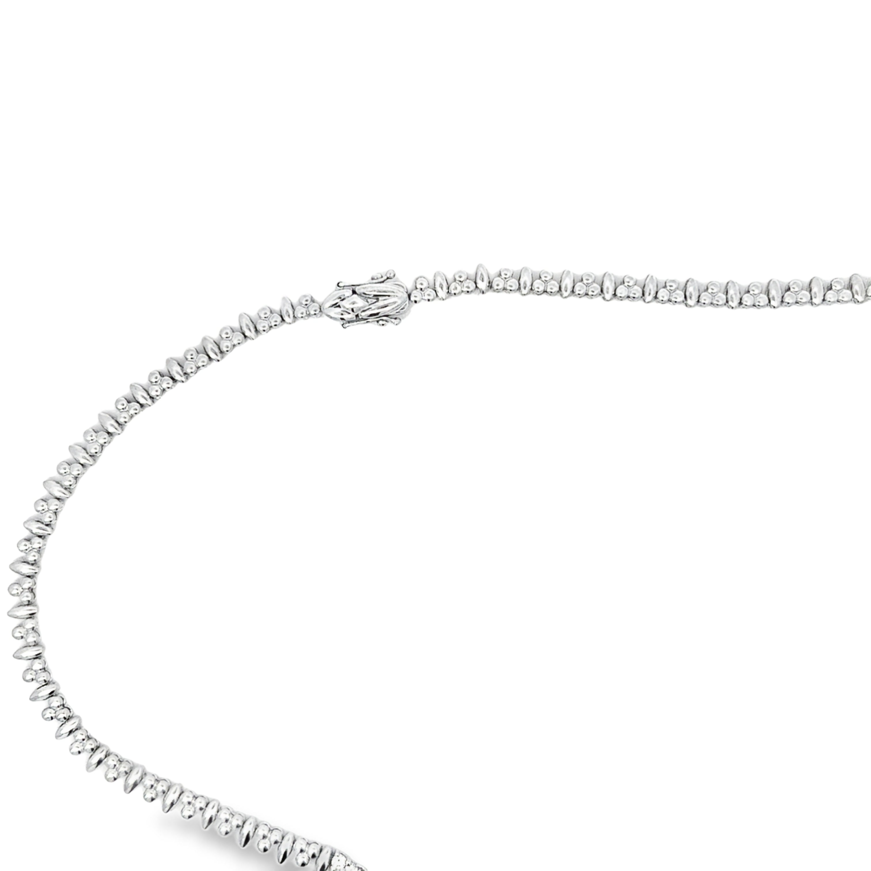 AKMS Necklace, RBC/Princess Cut Diamonds 11.70cttw G-I VS1-SI2, 18K White Gold 51.00g. All Weights Estimated.