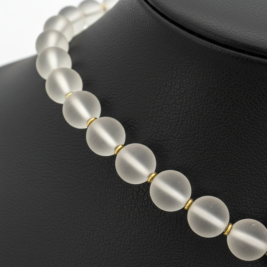 Italian 320 MI Roberto Paolini Necklace, 12 Round Brilliant Cut Diamonds 1.20ct G-H VS1-SI1, Rock Crystal, 18K White/Yellow Gold 115.00g. All Weights Estimated.