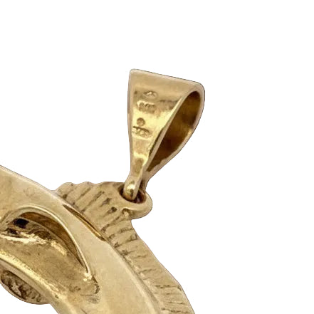 Estate Pendant, 2 Round Brilliant Cut Diamonds 0.05cttw G-H SI1-SI2, 14K Yellow Gold 10.30g. All Weights Estimated.