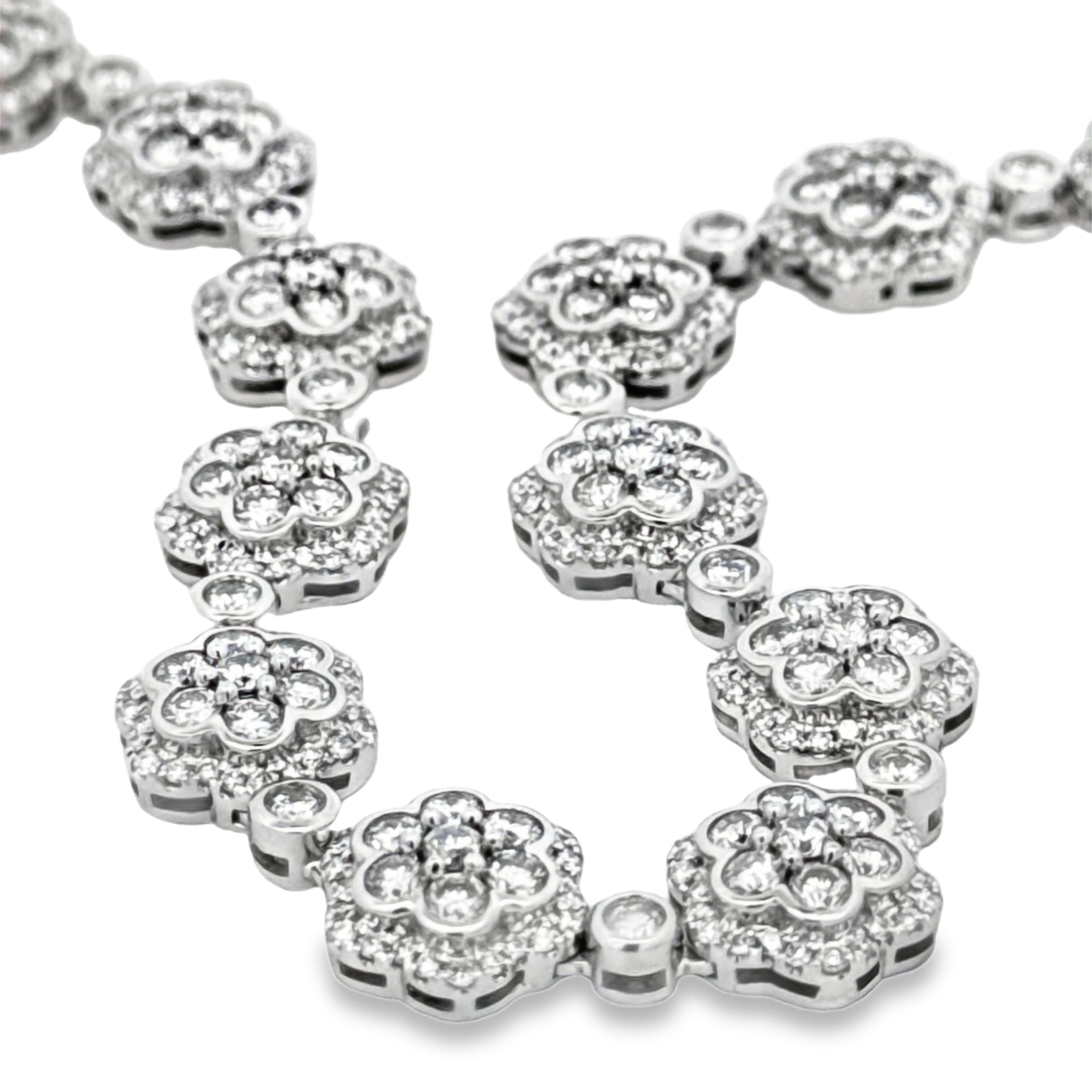 Designer AV Necklace, 481 Round Brilliant Cut Diamonds 8.46cttw H-I SI1-SI2, 14K White Gold 45.51g. All Weights Estimated.