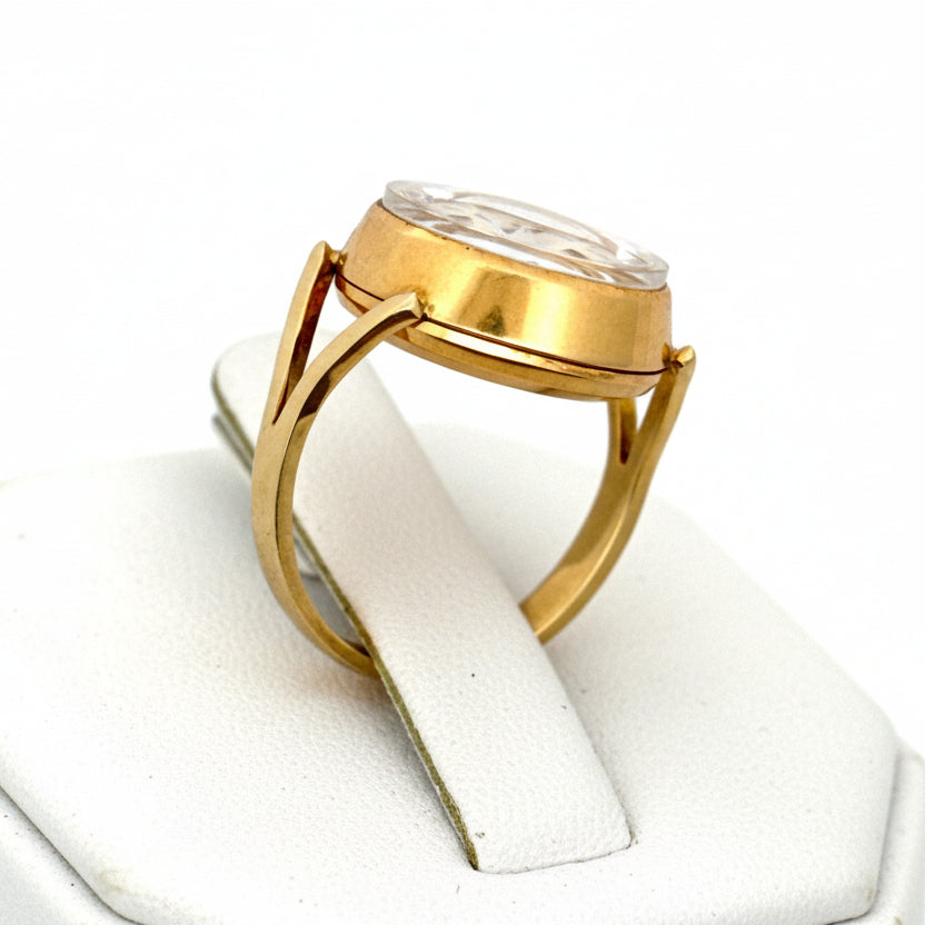 Estate Gigandent Ring/Watch 18K Yellow Gold 7.84g