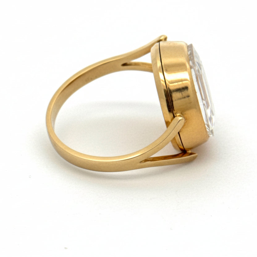 Estate Gigandent Ring/Watch 18K Yellow Gold 7.84g