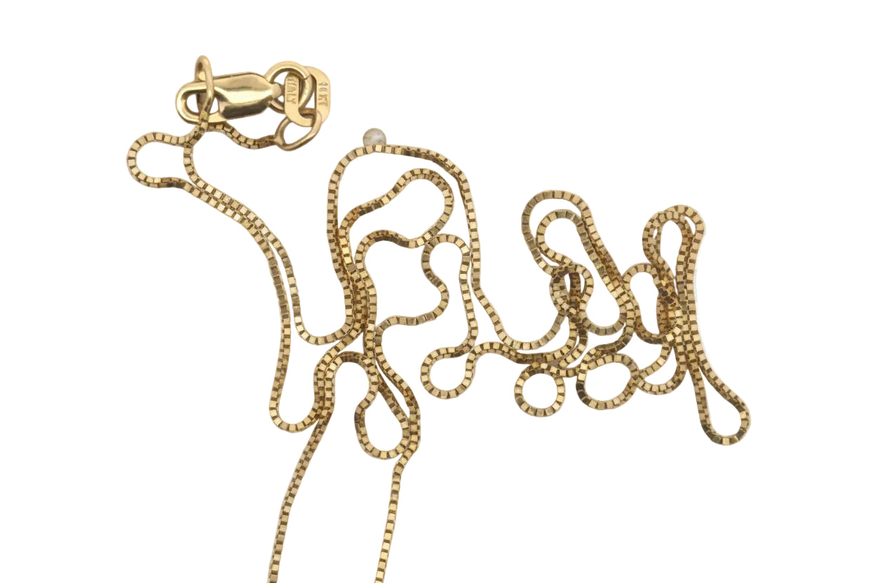 Estate Necklace, Enamel Red, Enamel White, Enamel Blue 14K Yellow Gold 4.30g. All Weight Estimated.