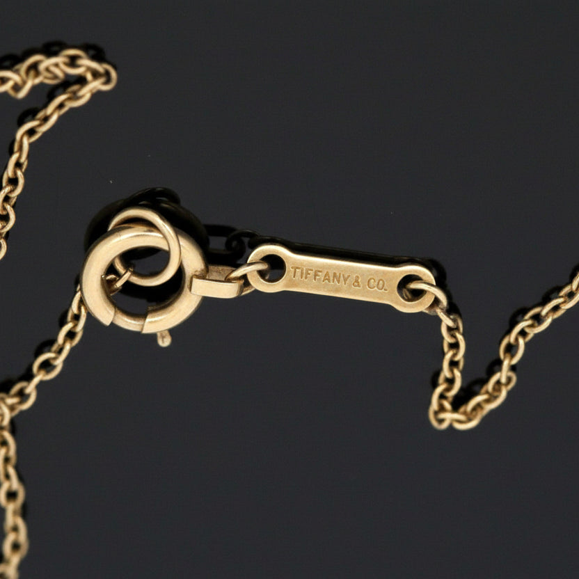 Tiffany& Co. Elsa Peretti Pendant w/chain Necklace 18K Yellow Gold 5.42g