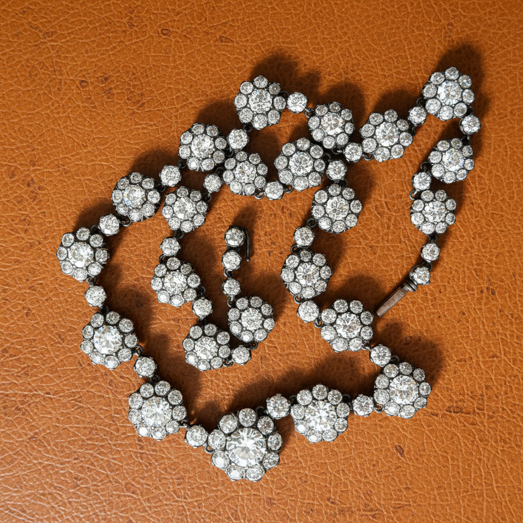 Estate Necklace, 239 Round Brilliant Cut Diamonds 58.75cttw F-G VVS1-SI2, 18K/PLAT White Gold 71.50g. All Weights Estimated.