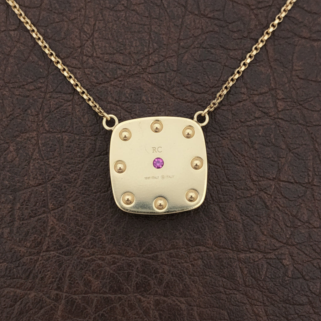 Roberto Coin 16 & 18 Chain Necklace Round Brilliant Cut Diamond 0.25 ct  G-H VS2-SI1 18K White/Yellow Gold 5.82g
