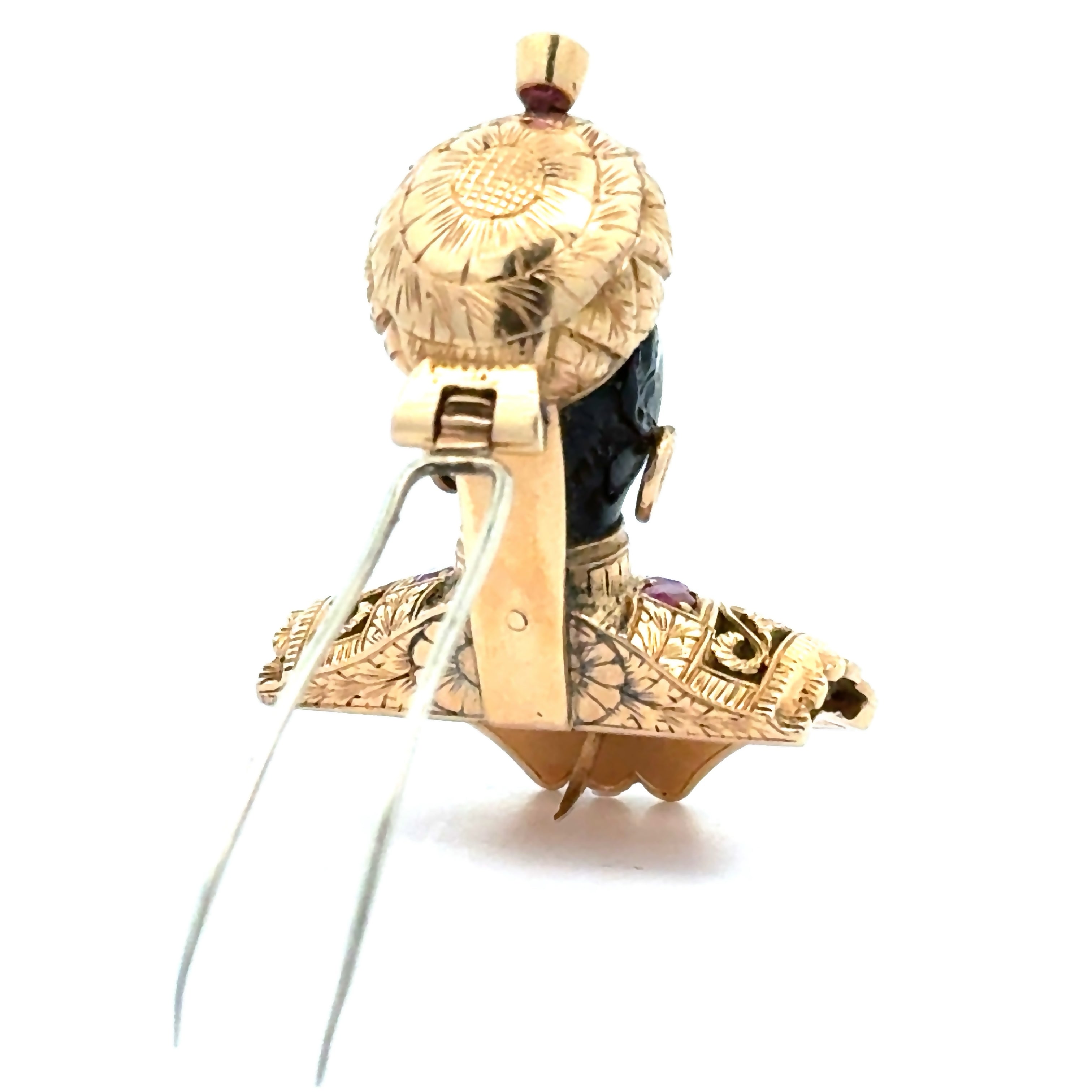 Nardi Brooch/Pendant12 Ruby Round 1.50 cttw  18K Yellow Gold 21.45g. All weights estimated