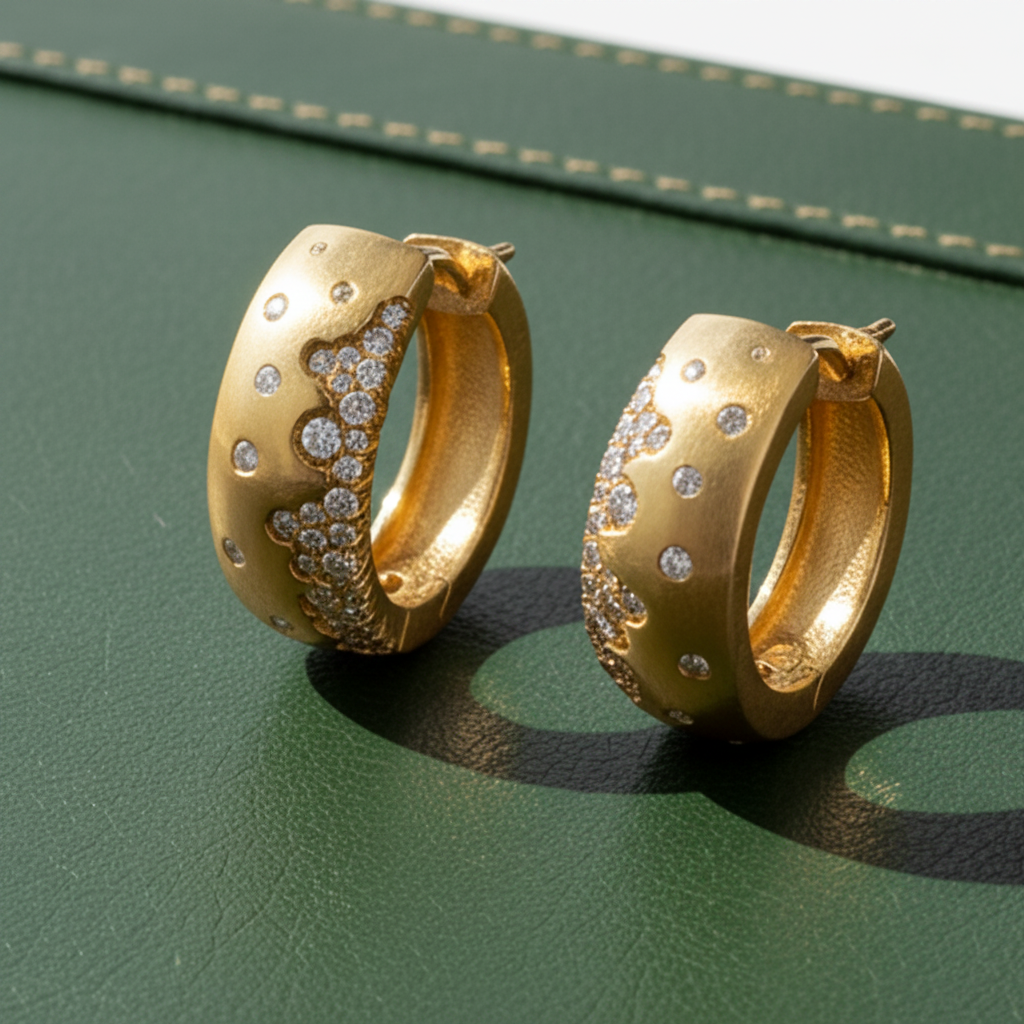 Estate Earrings, Round Brilliant Cut Diamonds 0.80cttw, 14K Yellow Gold 5.44g. All Weights Estimated.