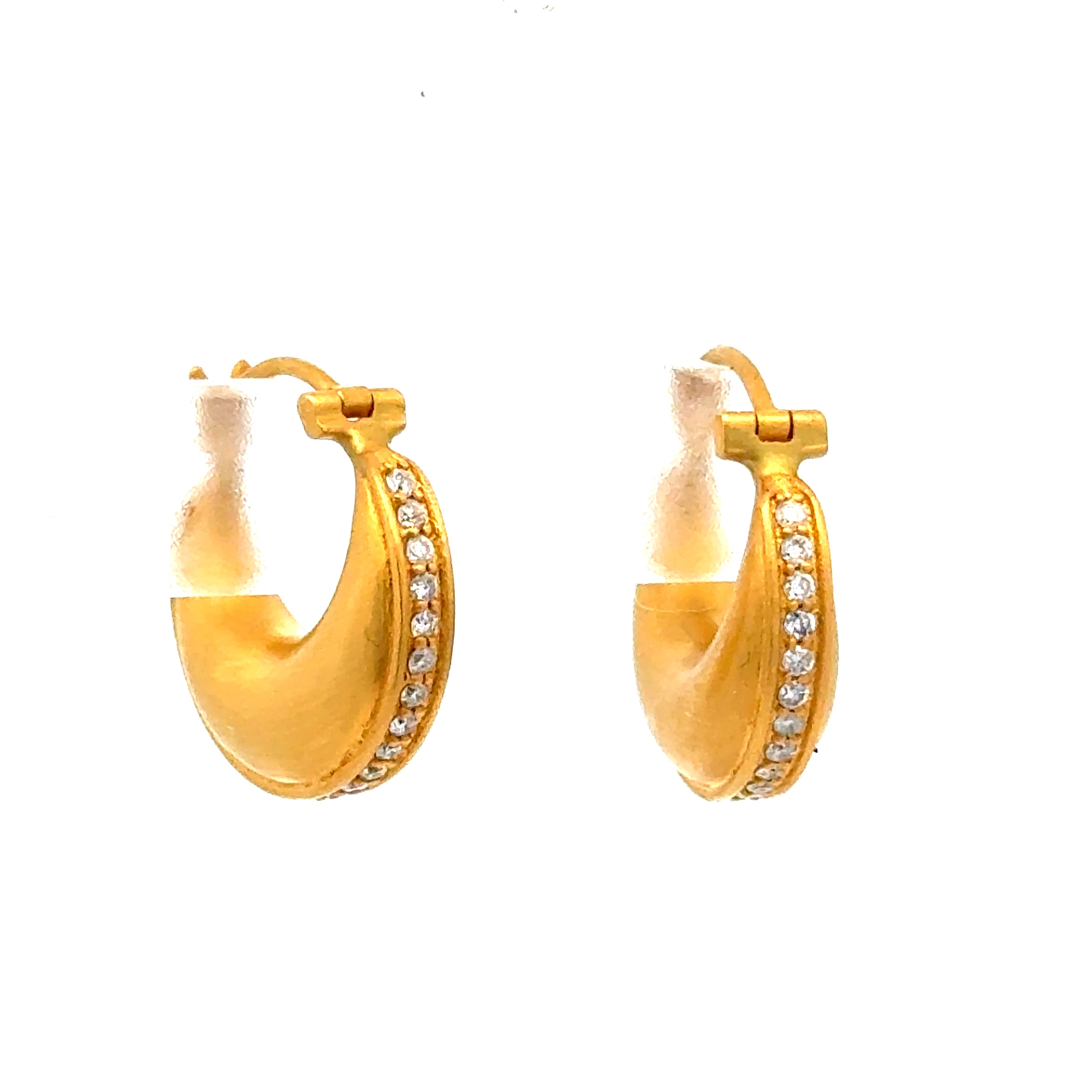 Estate Earrings, Round Brilliant Cut Diamonds 0.35cttw, 14K Yellow Gold 4.88g. All Weights Estimated