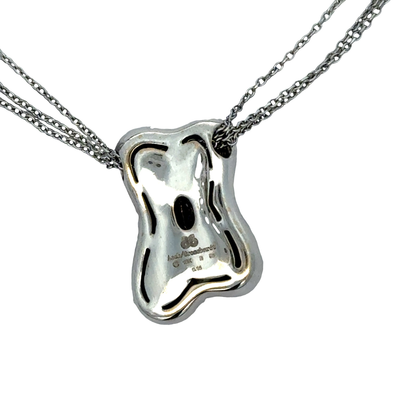 Designer Asch Grossbardt Pendant, Round Brilliant Cut Diamond 0.25ct  G-H VS2-SI1, Onyx, Mother of Pearl 14K White Gold 6.74g. All weights estimated.
