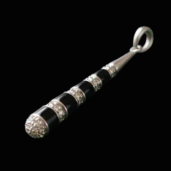 Designer Guild Pendant, Round Brilliant Cut Diamond 0.65ct G-H VS1-SI1, Black Enamel 18K White Gold 2.45g. All weights estimated.