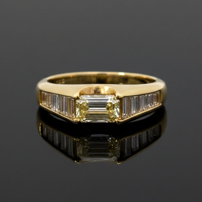 Designer Unknown Ring, 11 Diamond EC/Bag 1.13Ct  FY/G/H VS1/VS22 18KY YG 4.16G