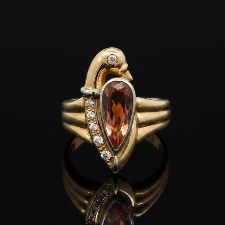 Designer Ring 2.00Cttw , 6 Diamond RBC 0.10Cttw  18KY/PL YG 11.29G