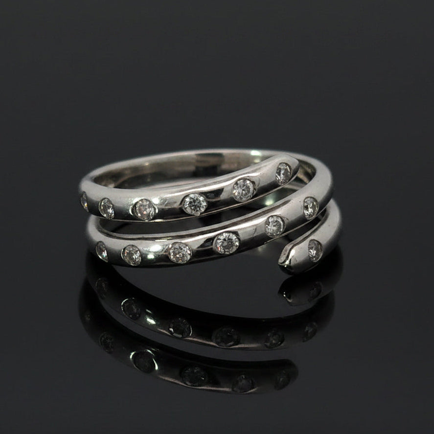 Custom Designer Ring, 13 Diamond RBC 0.25Ct  I/J SI2 14KW WG 4.47G