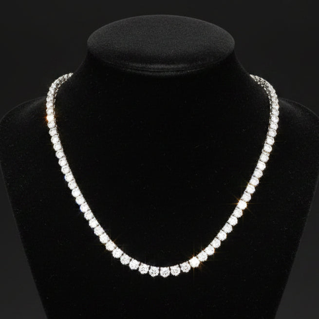  Necklace, 113 Diamond RBC 20.00ct  G-H SI 14K WG 32.64g
