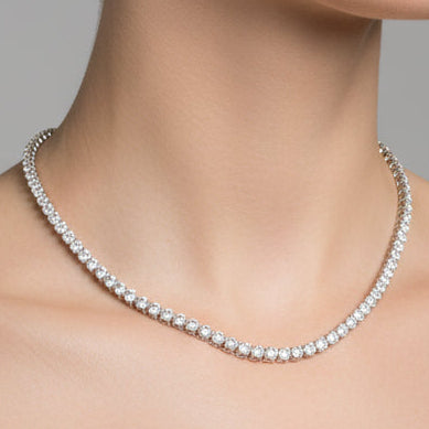  Necklace, 113 Diamond RBC 26.45ct  G-H SI 14K WG 33.74g