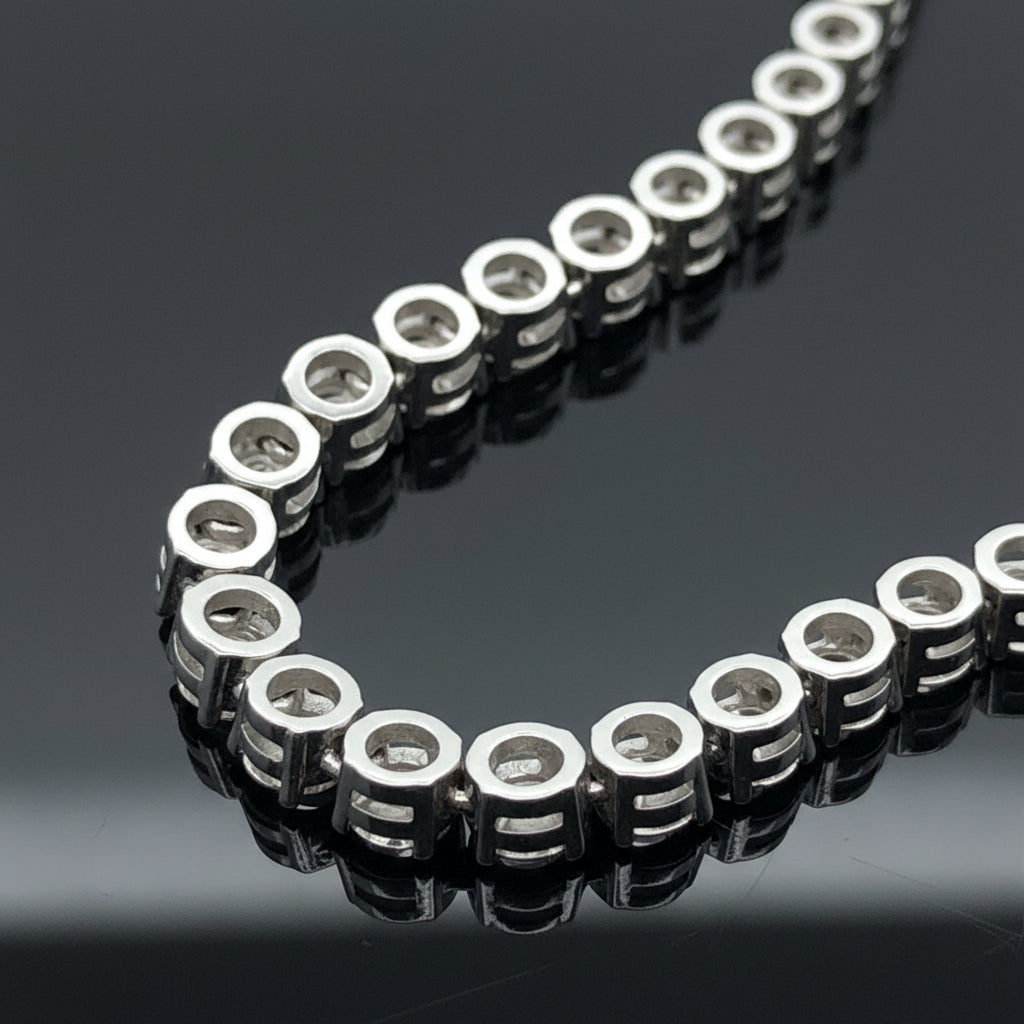  Necklace, 113 Diamond RBC 26.45ct  G-H SI 14K WG 33.74g