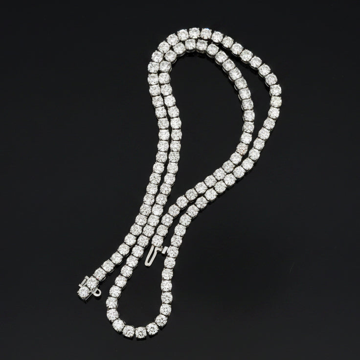  Necklace, 114 Diamond RBC 19.10ct  G-H SI 14K WG 34.08g