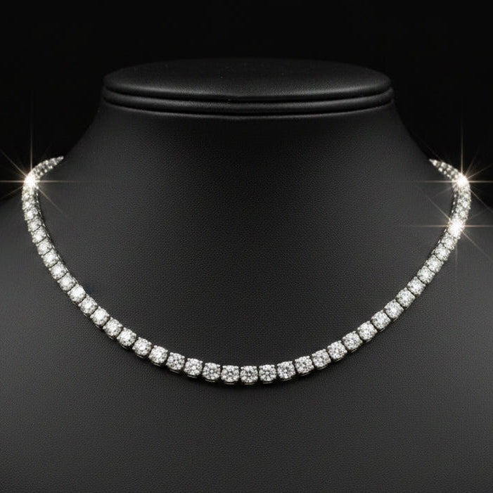  Necklace, 114 Diamond RBC 19.10ct  G-H SI 14K WG 34.08g