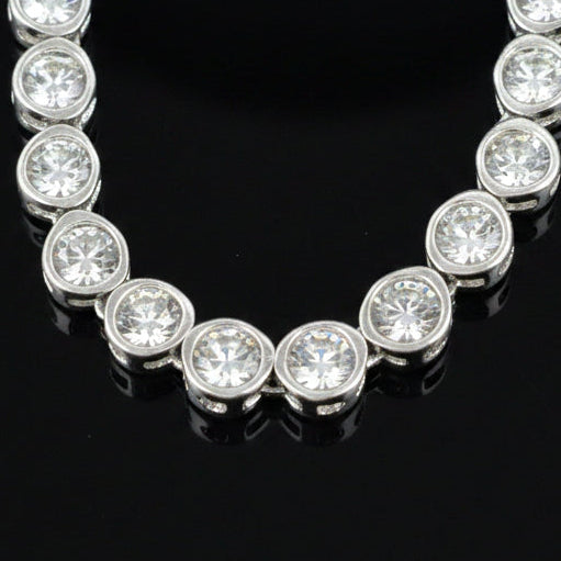  Necklace, 119 Diamond RBC 10.28ct  G-H SI 14K WG 23.62g