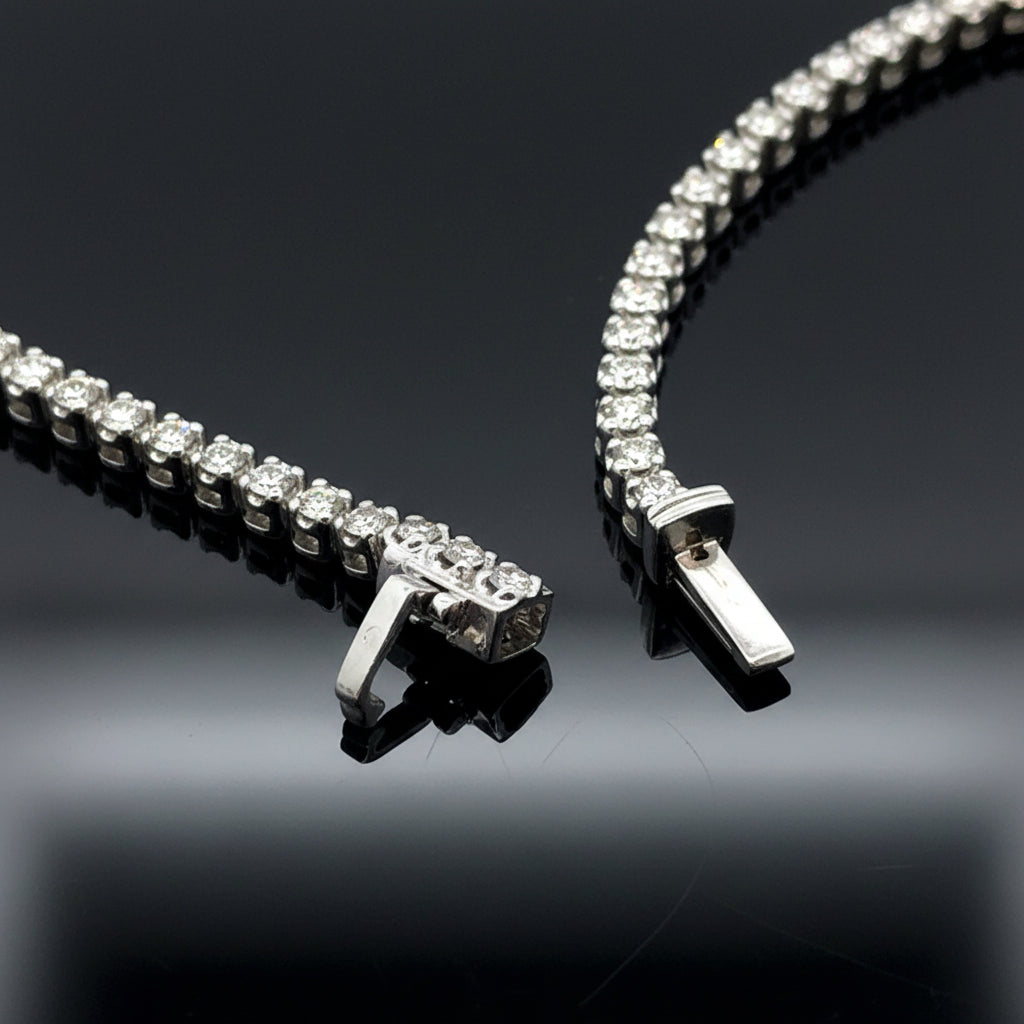  Necklace, 119 Diamond RBC 10.28ct  G-H SI 14K WG 23.62g