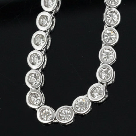  Necklace, 124 Diamond RBC 8.60ct  G-H SI 14K WG 21.75g