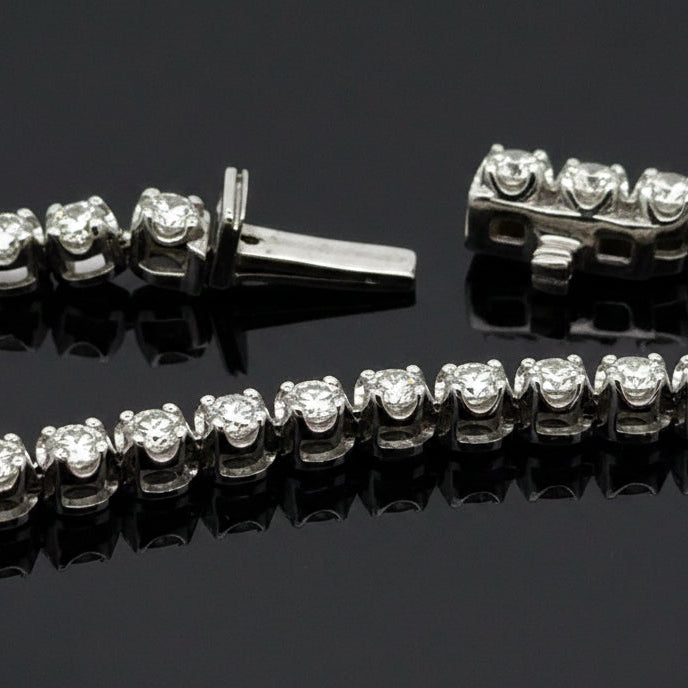  Necklace, 124 Diamond RBC 8.60ct  G-H SI 14K WG 21.75g