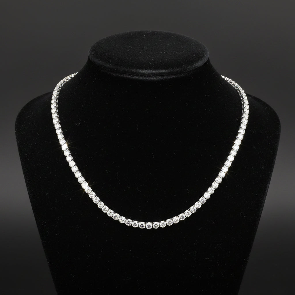  Necklace, 102 Diamond RBC 32.12ct  G-H SI 14K WG 36.89g
