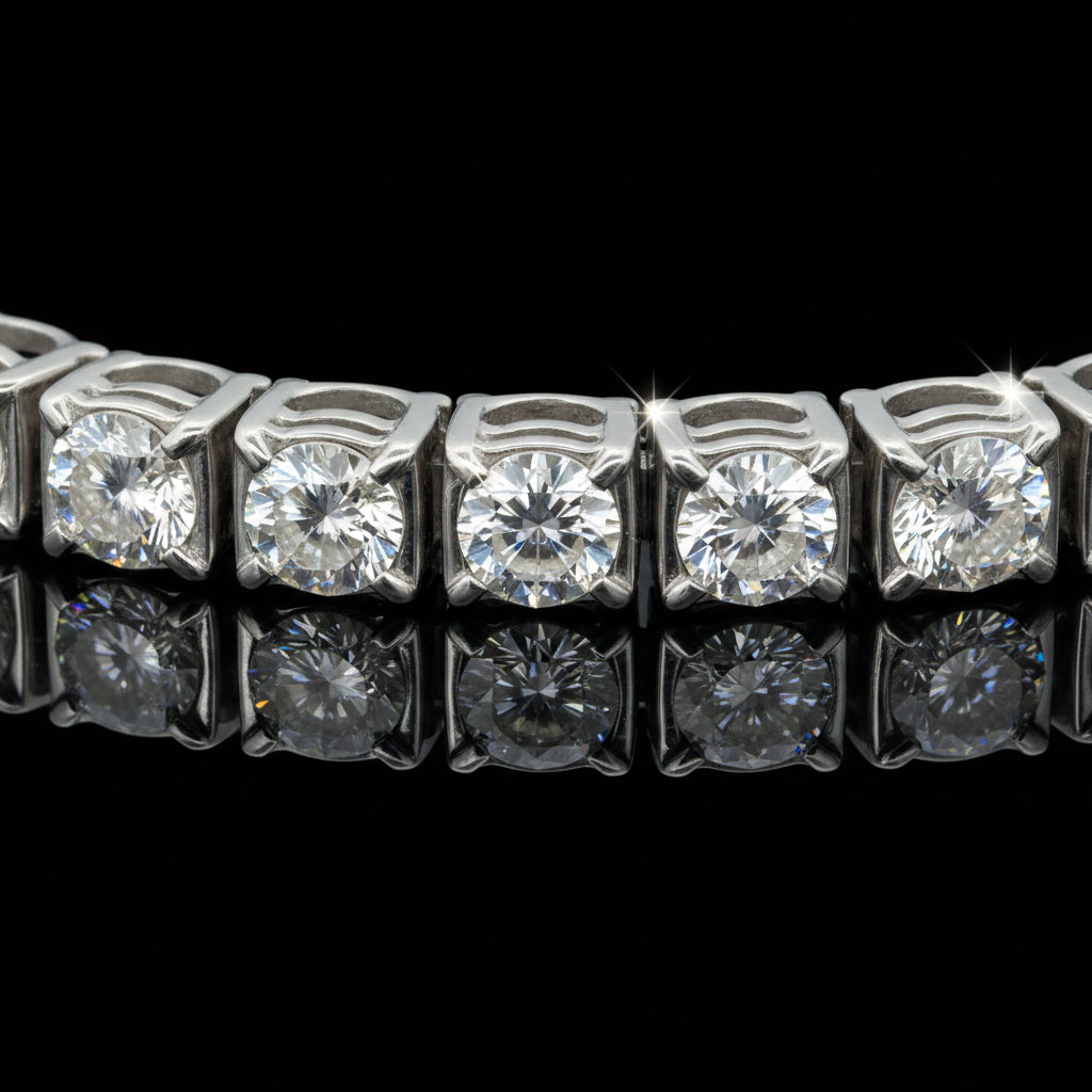  Necklace, 102 Diamond RBC 32.12ct  G-H SI 14K WG 36.89g
