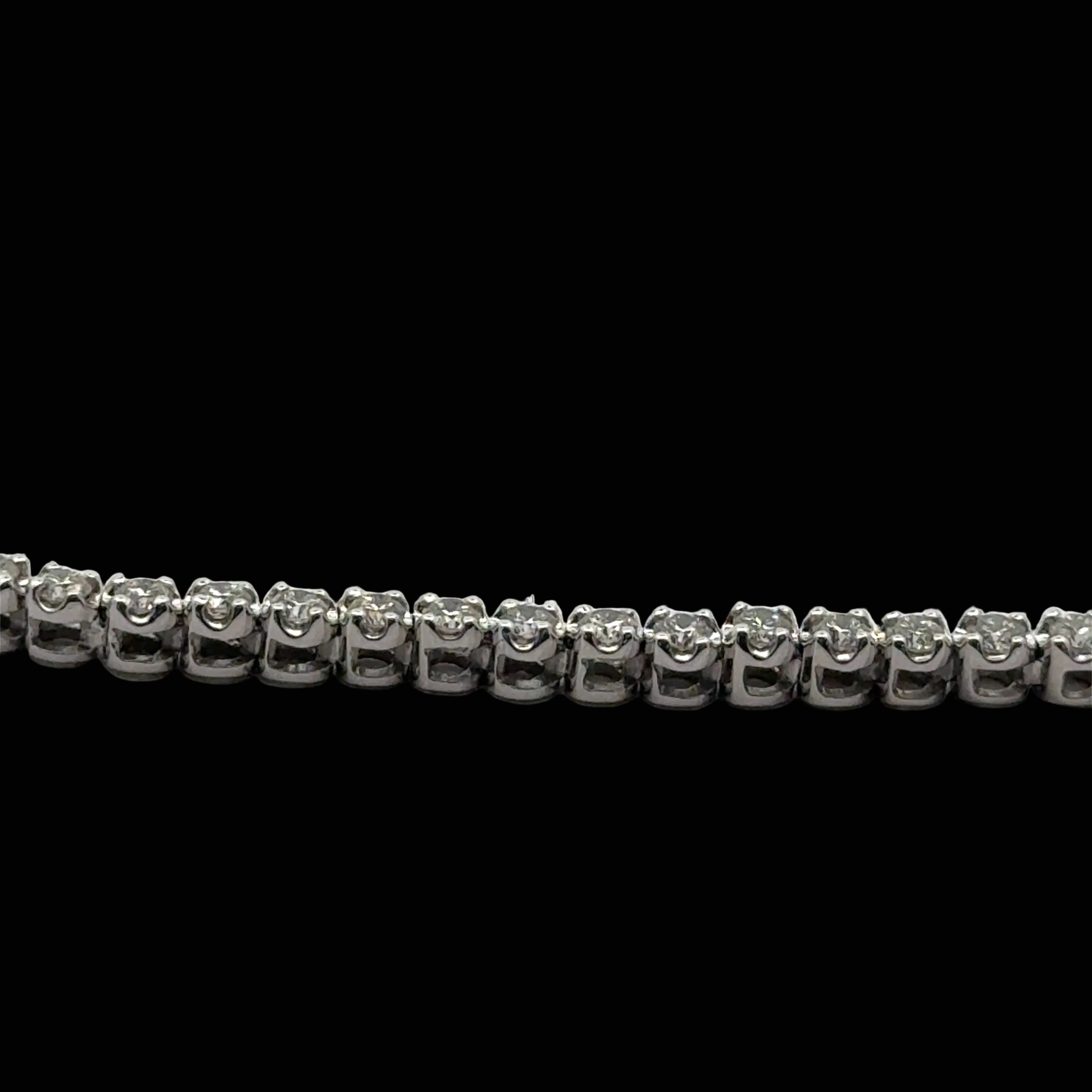  Necklace, 160 Diamond RBC 4.85ct  G-H SI 14K WG 17.34g