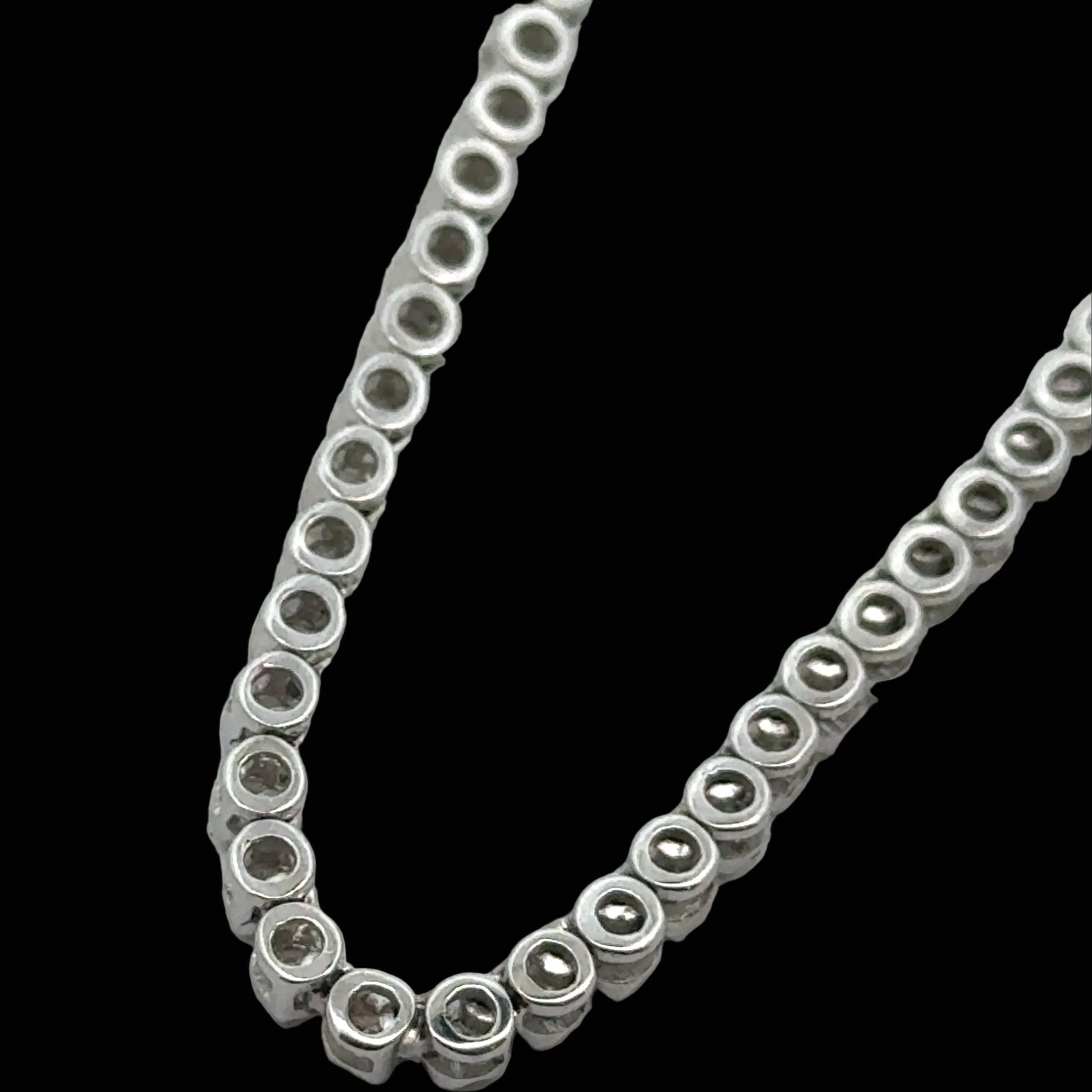  Necklace, 160 Diamond RBC 4.85ct  G-H SI 14K WG 17.34g
