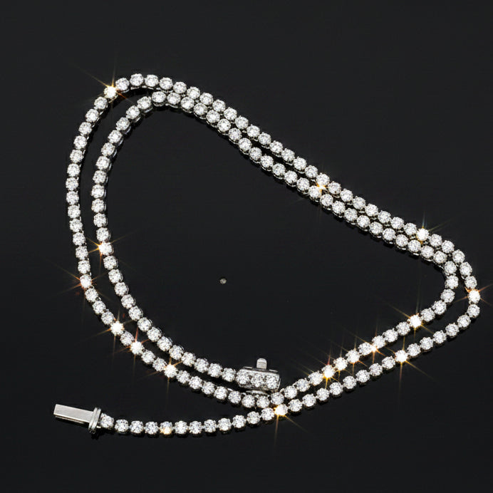  Necklace, 160 Diamond RBC 4.85ct  G-H SI 14K WG 17.34g