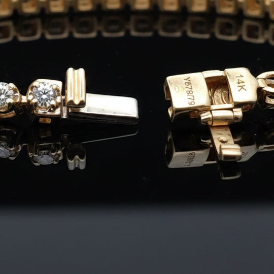  Necklace, 145 Diamond RBC 6.70ct  G-H SI 14K YG 17.91g