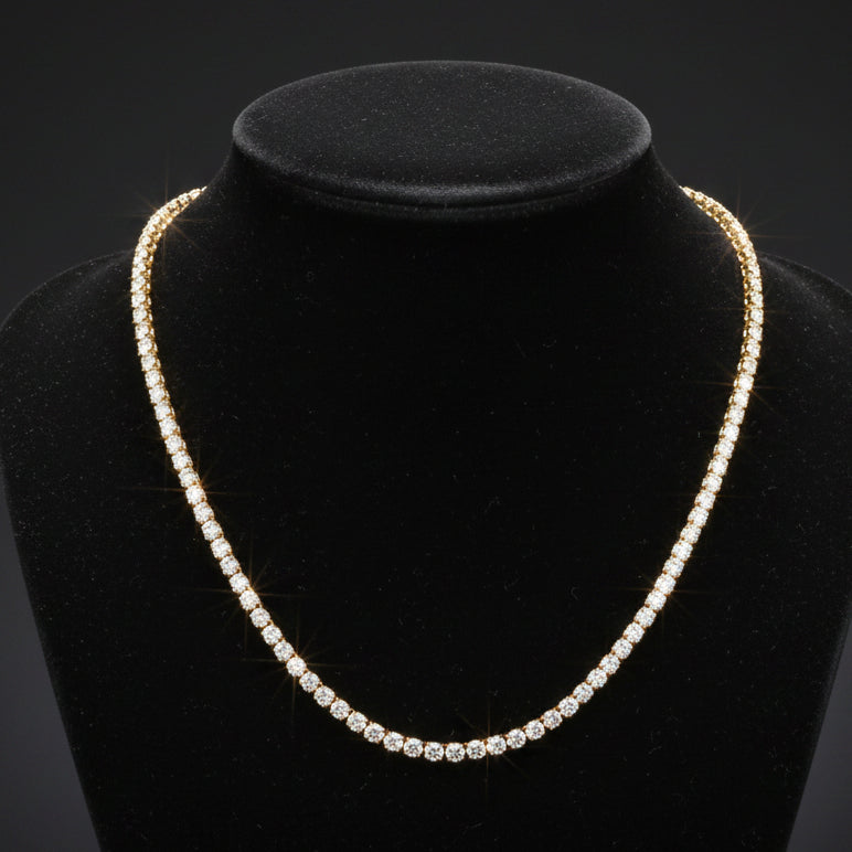  Necklace, 145 Diamond RBC 6.70ct  G-H SI 14K YG 17.91g