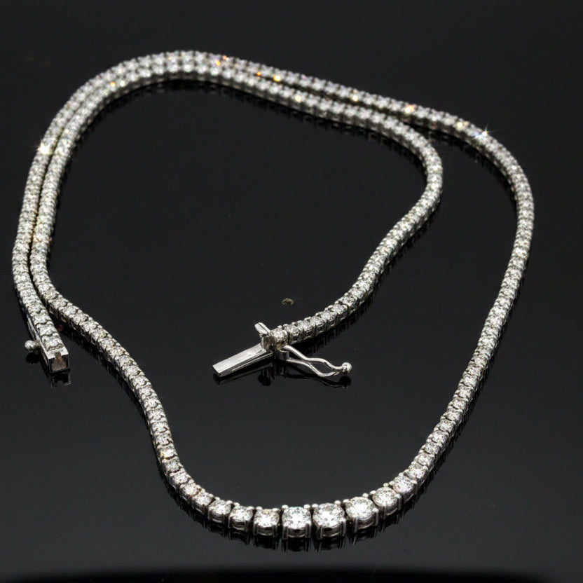 Necklace Diamond RBC 5.14ct  H I VS2 SI1 14K WG 13.18g