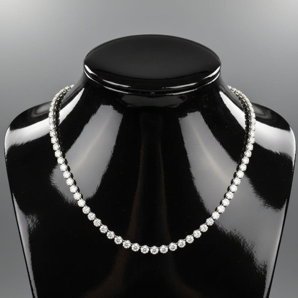  Necklace Diamond RBC 14.80ct  H I VS2 SI1 14K WG 23.32g
