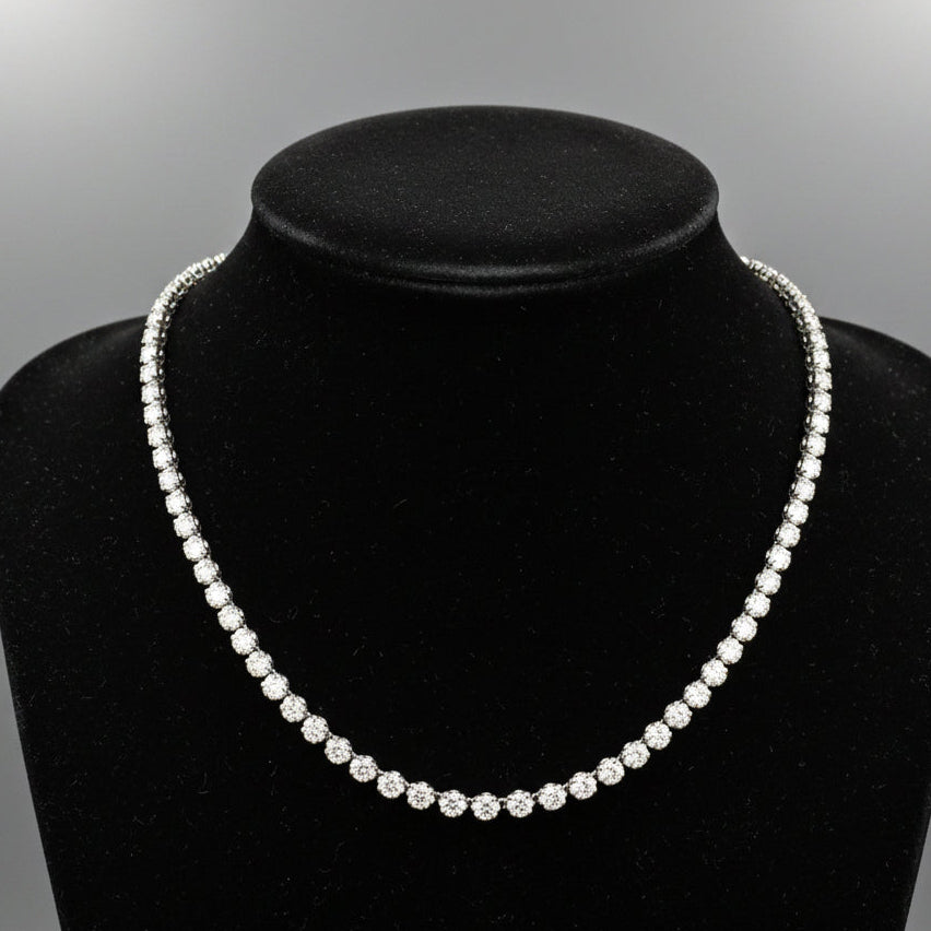  Necklace Diamond RBC 10.85ct  H I VS2 SI1 14K WG 16.90g