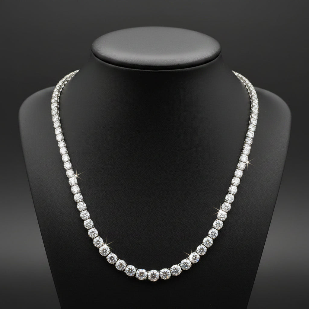  Necklace Diamond RBC 6.80ct  H I VS2 SI1 14K WG 17.60g