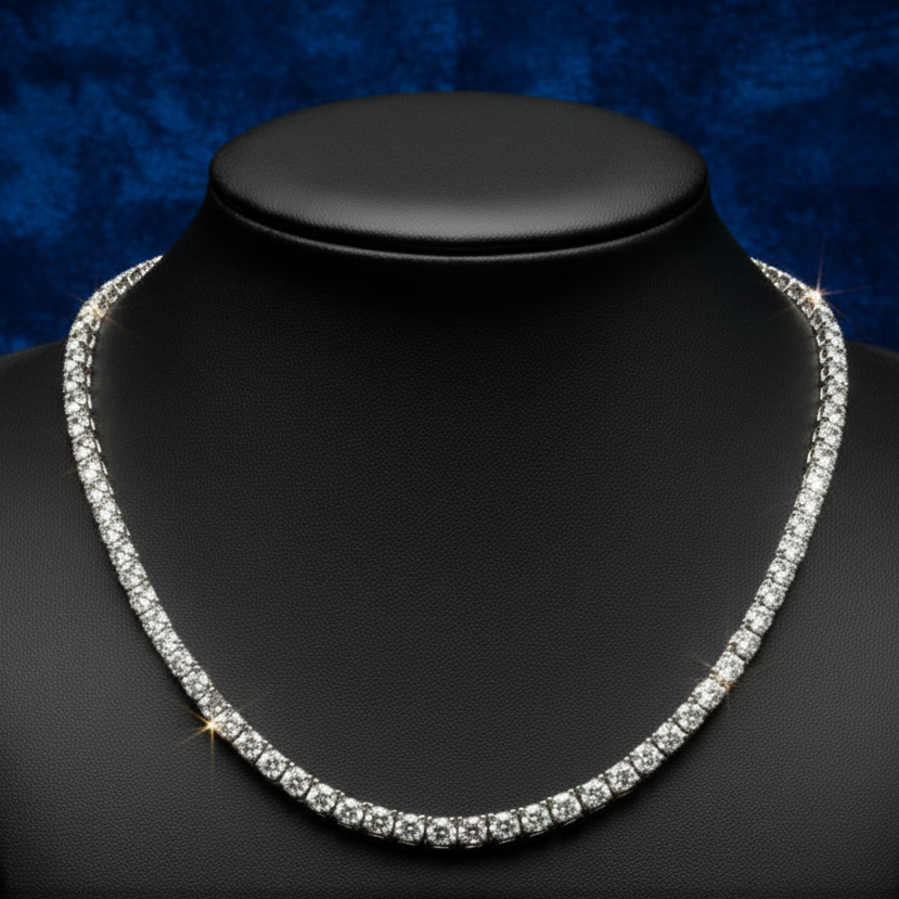  Necklace Diamond RBC 10.63ct  H I VS2 SI1 14K WG 17.00g