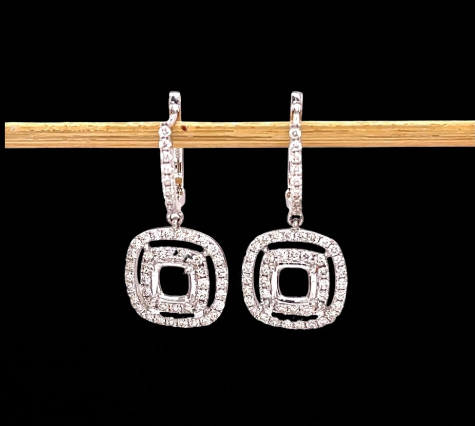Maya Lianna Earring Jacket, 102 Round Diamond 0.85 cttw, 14K White Gold 3.21g